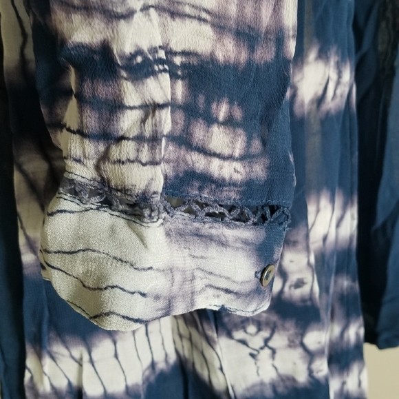 FREE PEOPLE Oversized tie and dyed sheer chiffon top - Picture 2 of 13